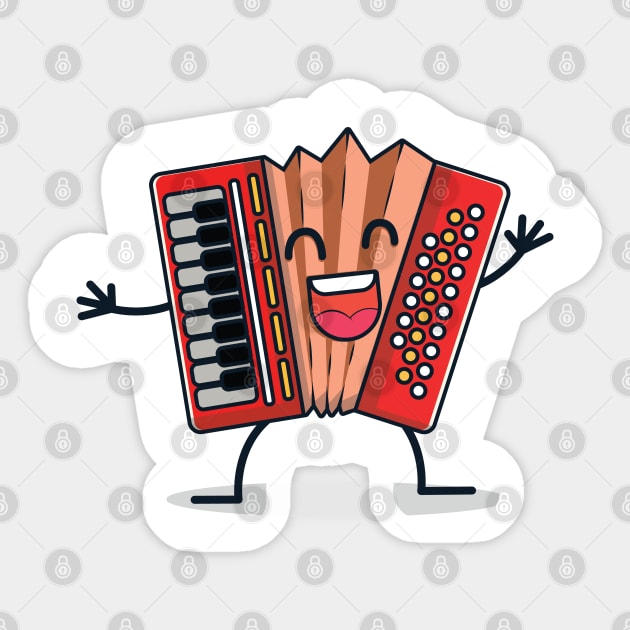 Kawaii Air Accordion Musical Instrument Musician graphic Sticker by theodoros20